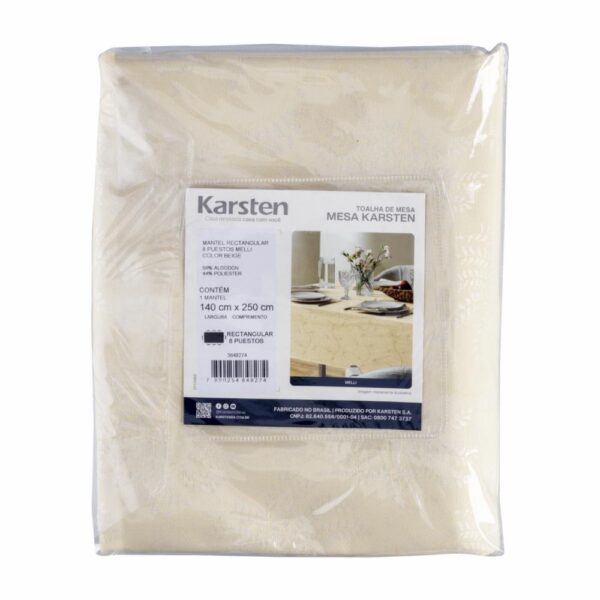 Mantel Rectangular Diseño Melli Beige 8 Puestos KARSTEN - Imagen 2