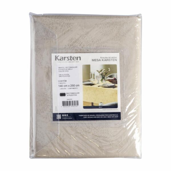 Mantel Rectangular Diseño Melli Gris 8 Puestos KARSTEN - Imagen 2