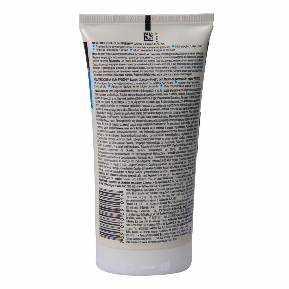 Protector Solar Facial Y Corporal Sun Fresh Spf70 NEUTROGENA 120 Ml - Imagen 2