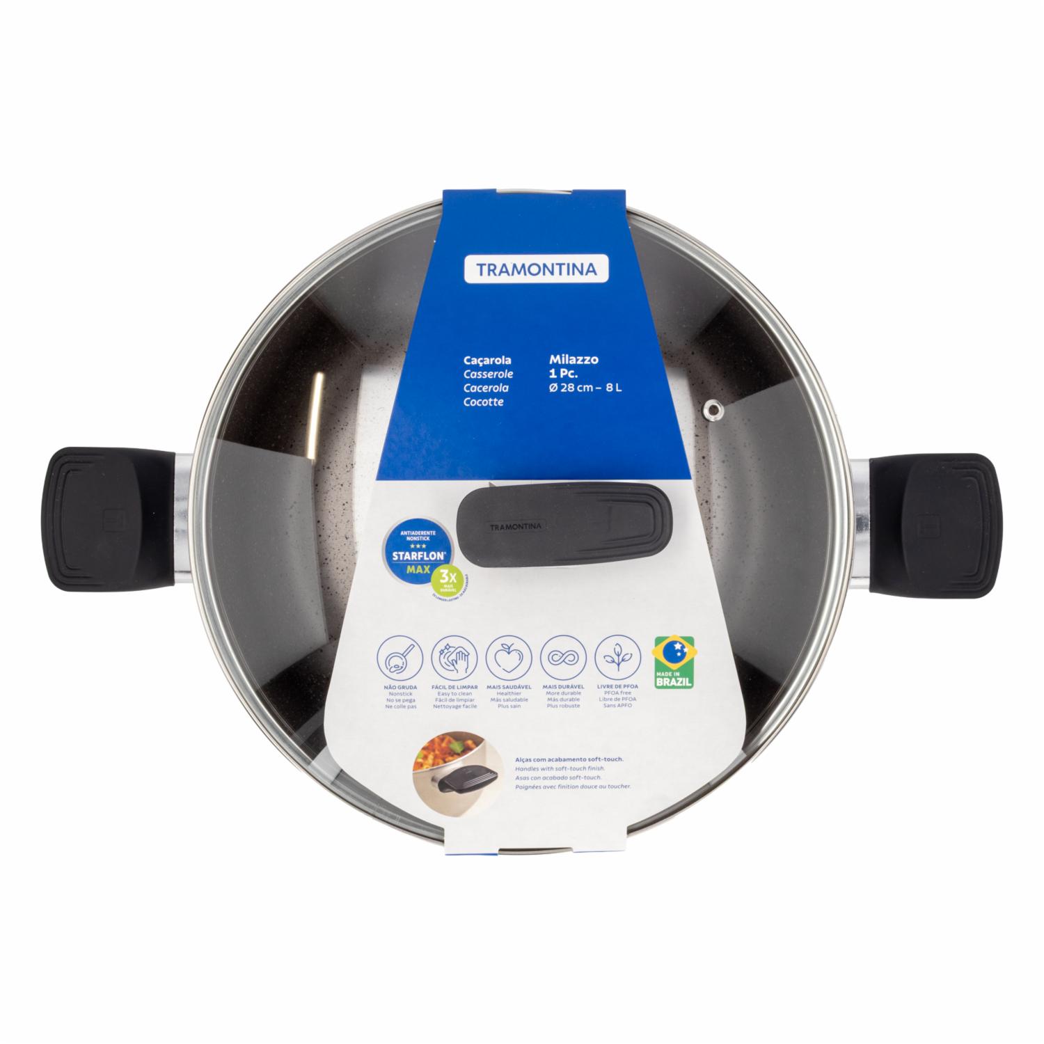 Olla Antiadherente Con Tapa De Vidrio Milazzo TRAMONTINA 28 Cm - Imagen 4