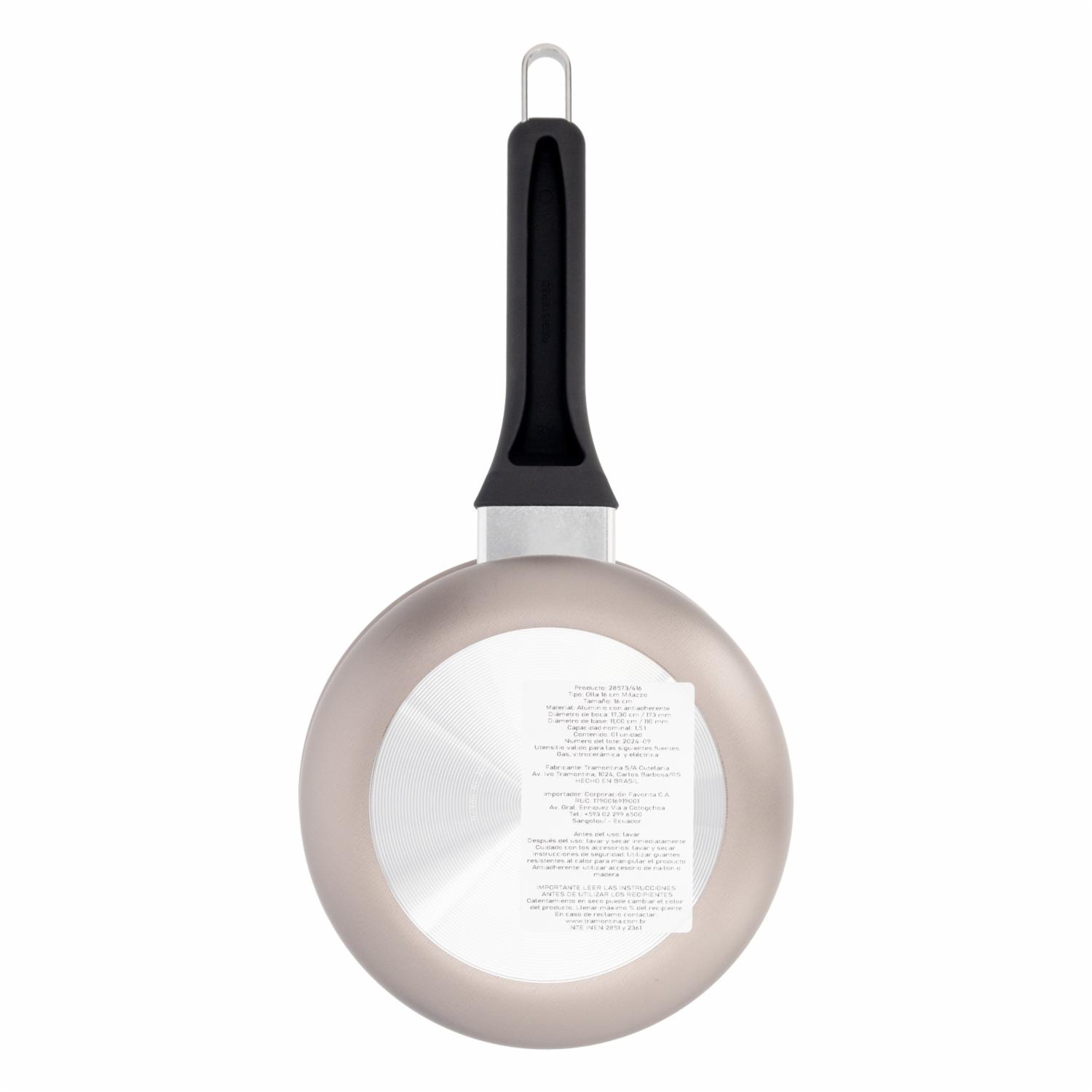 Cacerola Antiadherente Con Tapa De Vidrio Milazzo TRAMONTINA 16 Cm - Imagen 2