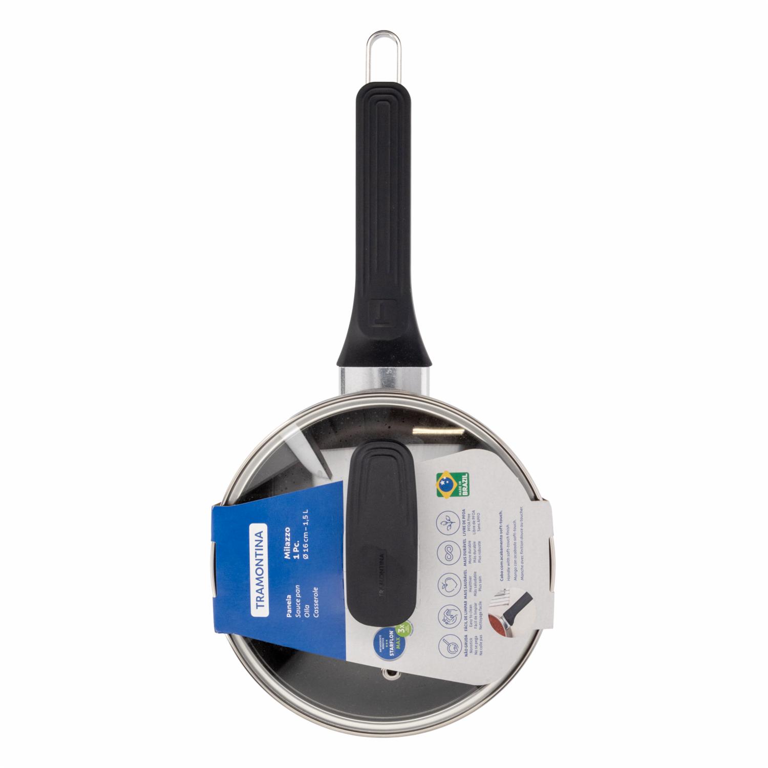 Cacerola Antiadherente Con Tapa De Vidrio Milazzo TRAMONTINA 16 Cm - Imagen 4