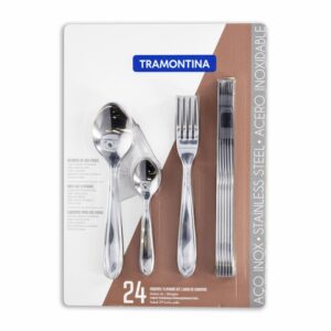 Juego De Cubiertos De Acero Inoxidable 6 Puestos TRAMONTINA 24 Piezas