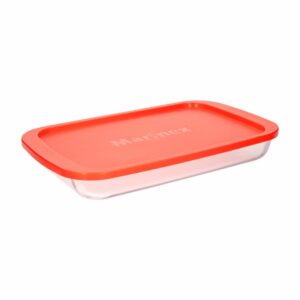 Bandeja Refractaria Rectangular Con Tapa Roja MARINEX 2.9 Litros