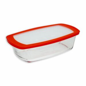 Molde Refractario Rectangular Para Pan Con Tapa MARINEX 1.5 Litros