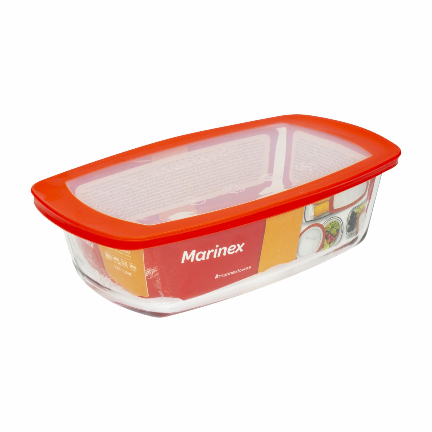 Molde Refractario Rectangular Para Pan Con Tapa MARINEX 1.5 Litros - Imagen 2