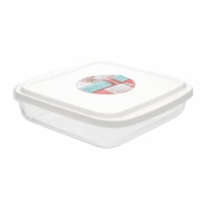 Fuente Refractaria Cuadrada Mediana Con Tapa MARINEX 1.8 Litros