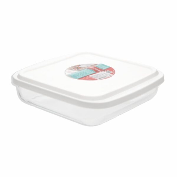 Fuente Refractaria Cuadrada Mediana Con Tapa MARINEX 1.8 Litros