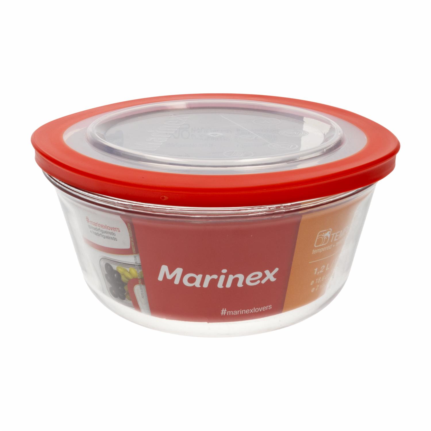 Bowl Refractario Redondo Mediano Con Tapa MARINEX 1.2 Litros - Imagen 2