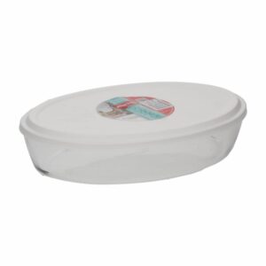 Fuente Refractaria Ovalada Mediana Con Tapa MARINEX 2.4 Litros