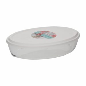 Fuente Refractaria Ovalada Mediana Con Tapa MARINEX 2.4 Litros