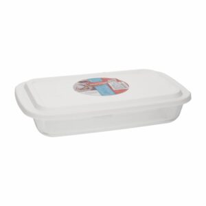 Fuente Refractaria Rectangular Pequeña Con Tapa MARINEX 1.6 Litros