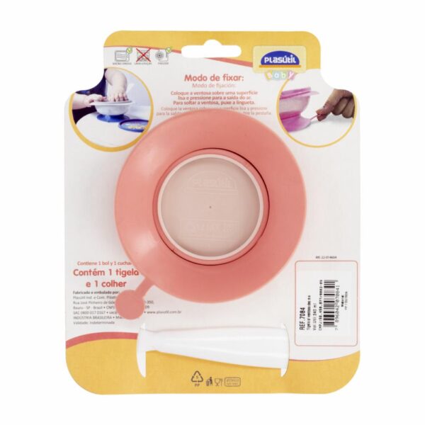 Bowl Infantil Con Ventosa Y Cuchara Color Arcoíris PLASUTIL 320 Ml - Imagen 2