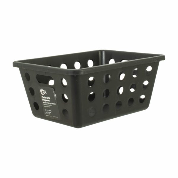 Canasta Plástica Línea One Color Negro COZZA 18.6X14.2X8.6 Cm