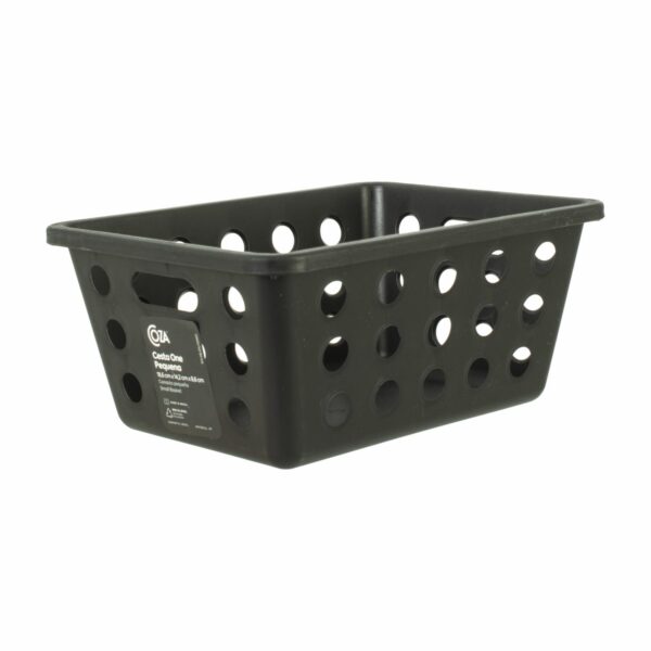 Canasta Plástica Línea One Color Negro COZA 18.6X14.2X8.6 Cm