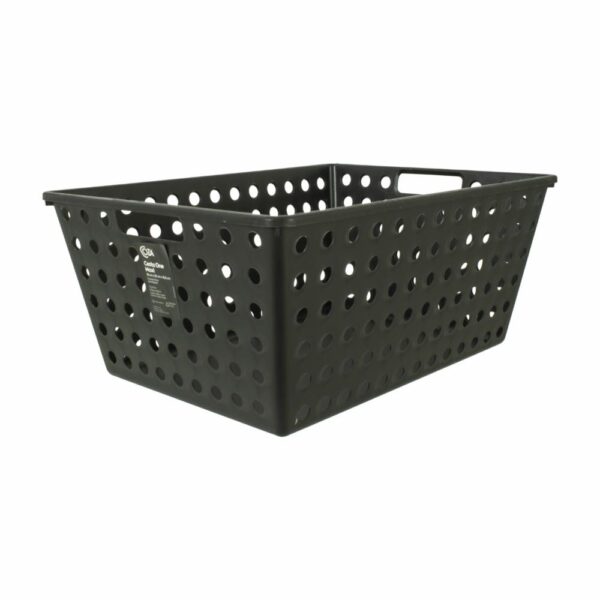 Canasta Plástica Línea One Color Negro COZZA 39X30X16.8 Cm