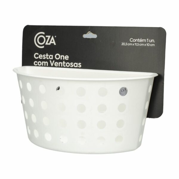 Canasta Plástica Línea One Color Blanco COZZA 20.3X11.5X10 Cm