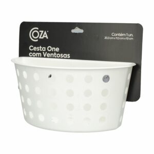 Canasta Plástica Línea One Color Blanco COZA 20.3X11.5X10 Cm