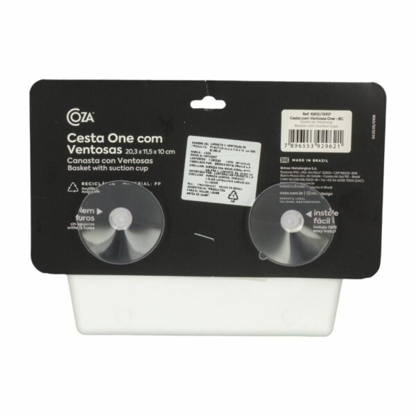 Canasta Plástica Línea One Color Blanco COZZA 20.3X11.5X10 Cm - Imagen 2
