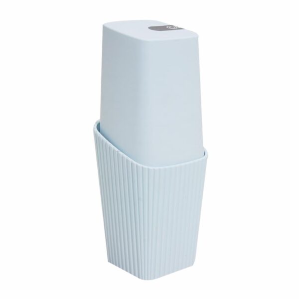 Porta Cepillos Con Tapa Soft New Square Azul COZZA 1 Pieza