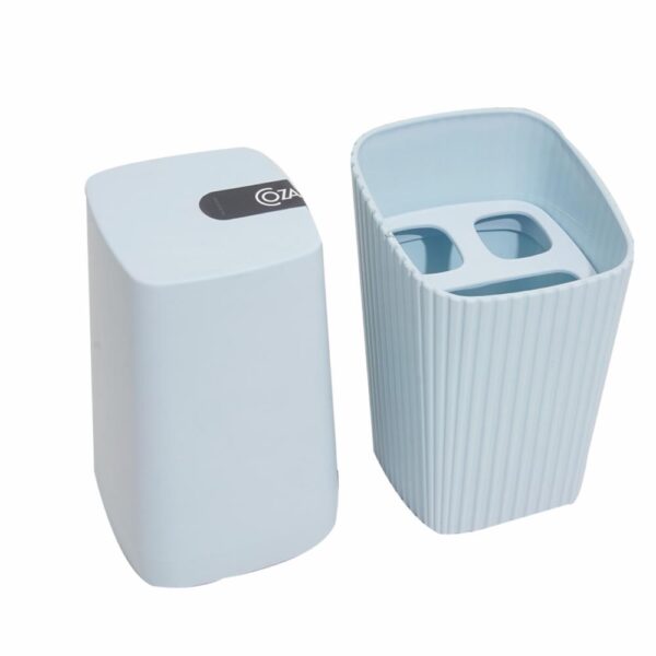 Porta Cepillos Con Tapa Soft New Square Azul COZZA 1 Pieza - Imagen 2