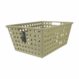 Canasta Plástica Línea One Color Warm Gray COZZA 39X30X16.8 Cm
