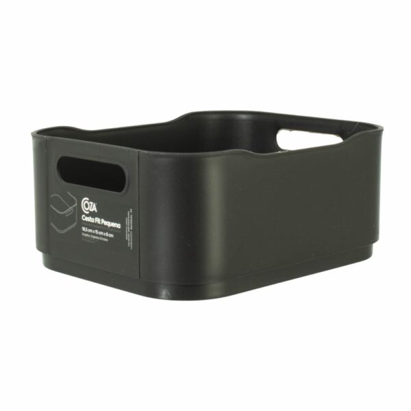 Canasta Plástica Fit Negro COZZA 18.5X15X8 Cm