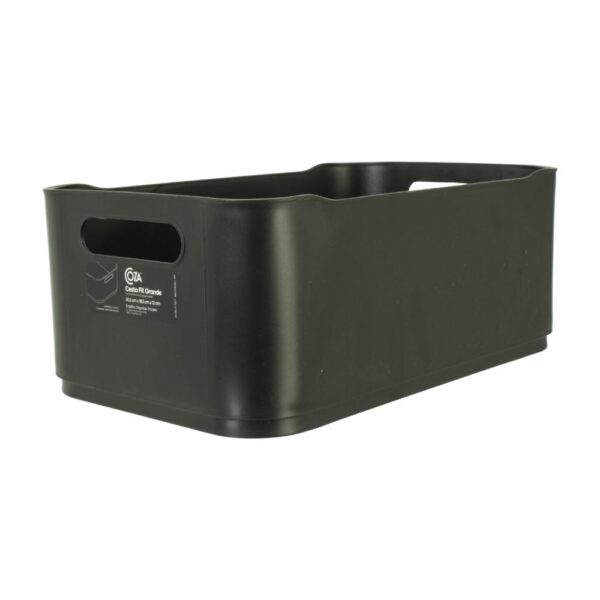 Canasta Plástica Fit Negro COZZA 30.5X 18.5X12 Cm