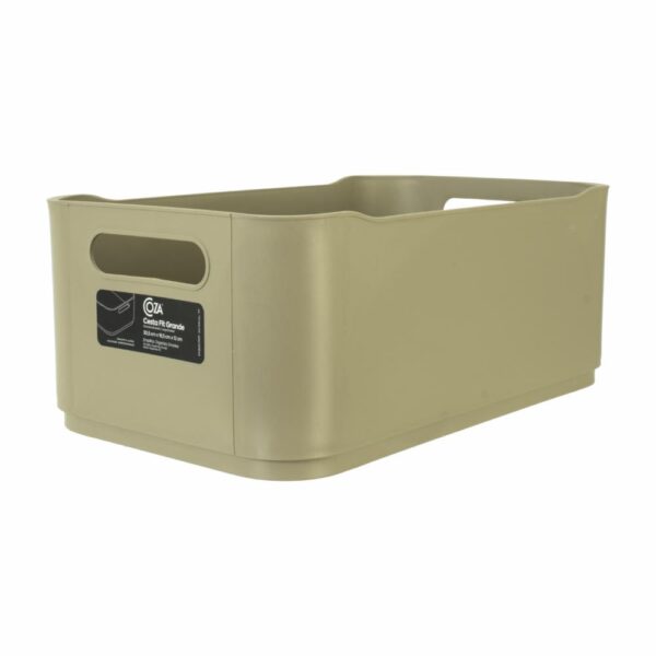 Canasta Plástica Fit Warm Gray COZZA 30.5X 18.5X12 Cm