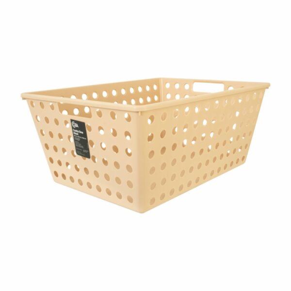 Canasta Plástica Línea One Color Rosa Blush COZZA 39X30X16.8 Cm
