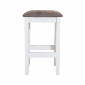 Banco Cuadrado Blanco Con Tapizado A39 MENEGHETTI Textil y Madera