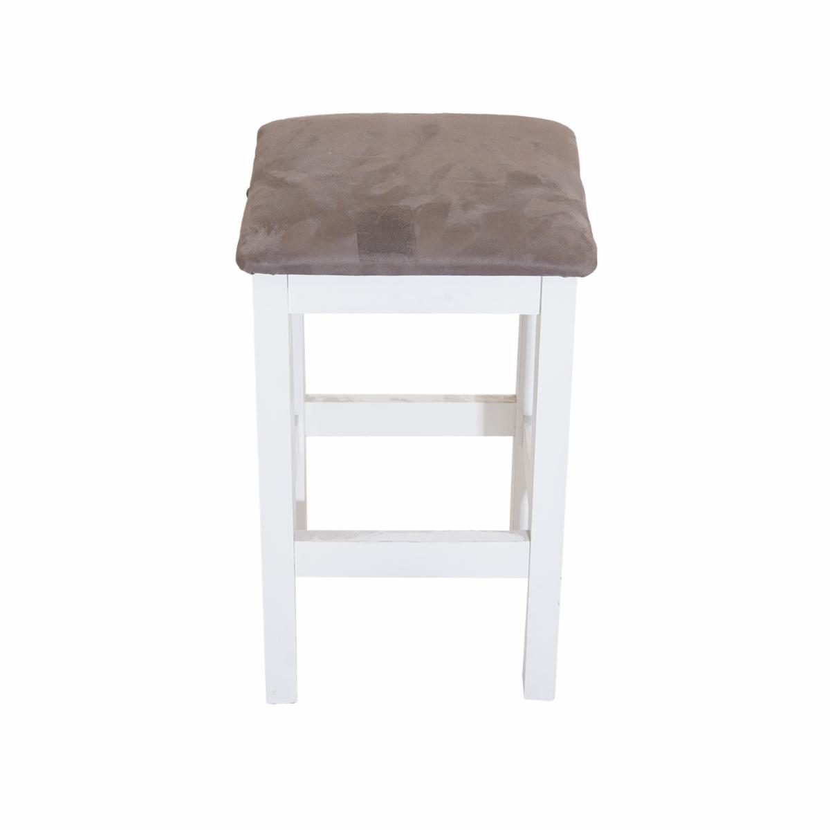 Banco Cuadrado Blanco Con Tapizado A39 MENEGHETTI Textil y Madera