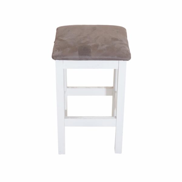 Banco Cuadrado Blanco Con Tapizado A39 MENEGHETTI Textil y Madera - Imagen 2