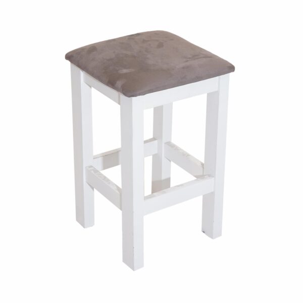 Banco Cuadrado Blanco Con Tapizado A39 MENEGHETTI Textil y Madera - Imagen 3