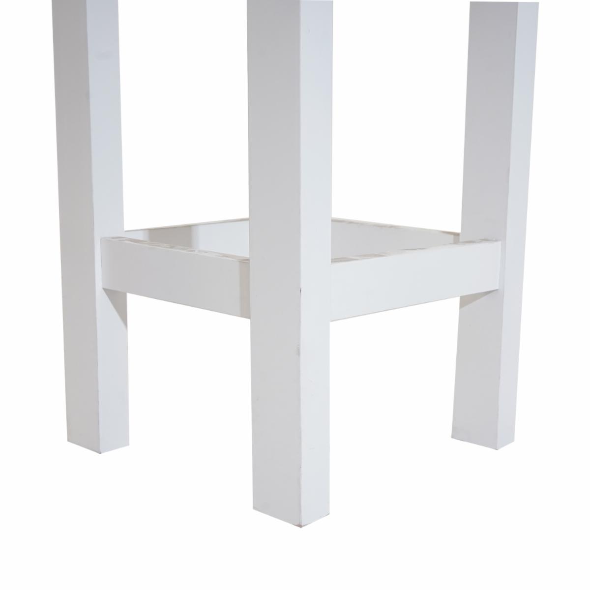 Banco Cuadrado Blanco Con Tapizado A39 MENEGHETTI Textil y Madera