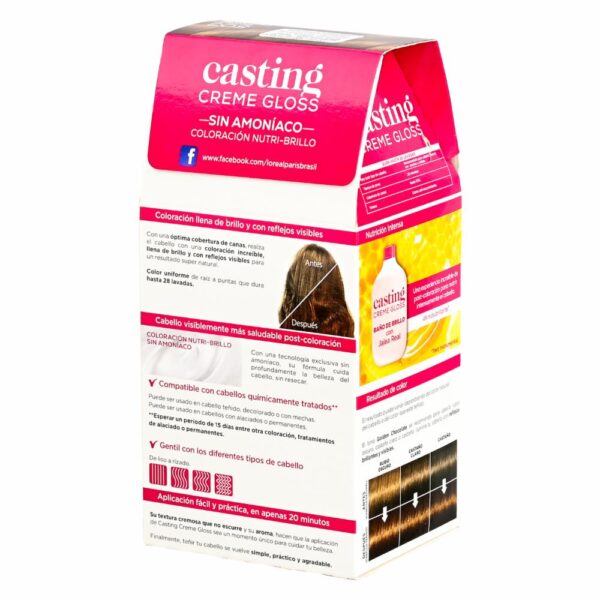 Tinte Para Cabello Creme Gloss Tono 503 Golden Chocolate Sin Amoníaco CASTING GLOSS L´ORÉAL 1 Kit - Imagen 2
