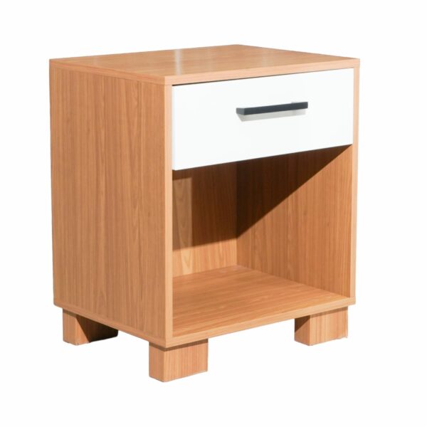 Mesa De Luz 1 Cajón Freijo Off Blanco DALLA COSTA MDF - Imagen 2