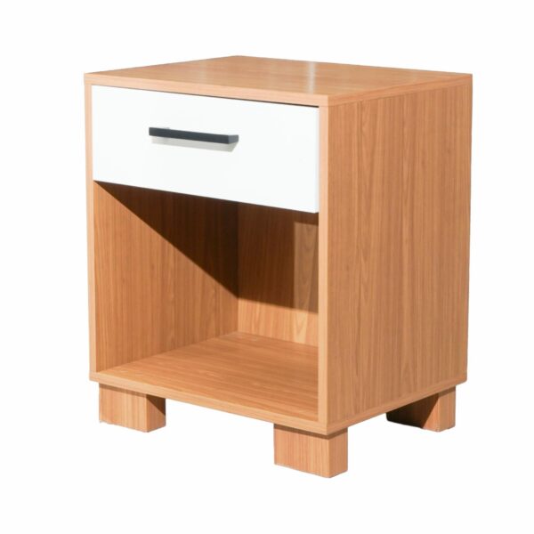 Mesa De Luz 1 Cajón Freijo Off Blanco DALLA COSTA MDF - Imagen 3