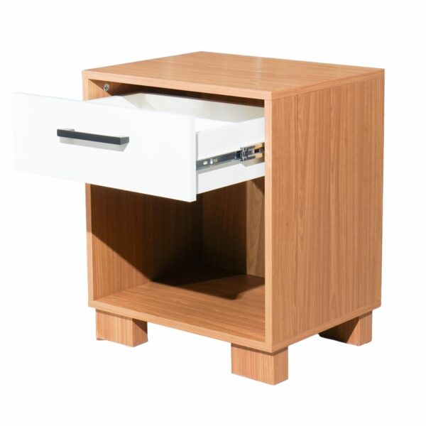 Mesa De Luz 1 Cajón Freijo Off Blanco DALLA COSTA MDF - Imagen 4