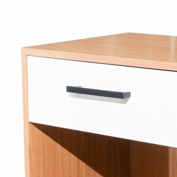 Mesa De Luz 1 Cajón Freijo Off Blanco DALLA COSTA MDF - Imagen 5
