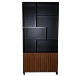 Librero Industrial 2 Puertas 5 Nichos Color Negro Feijó DALLA COSTA MDF