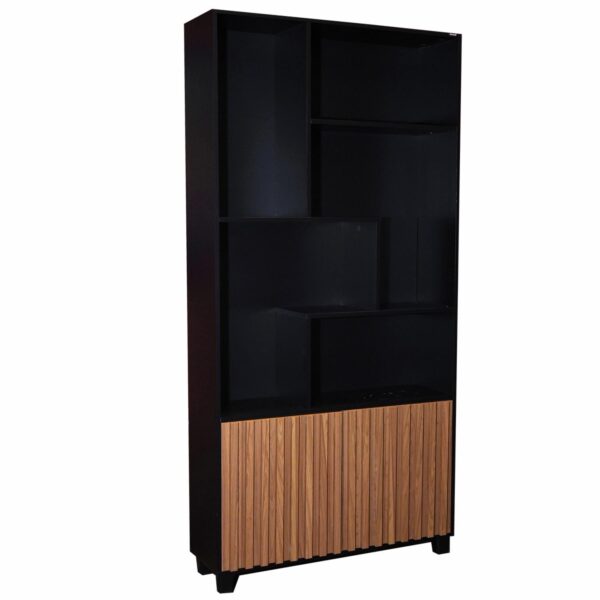 Librero Industrial 2 Puertas 5 Nichos Color Negro Feijó DALLA COSTA MDF - Imagen 2