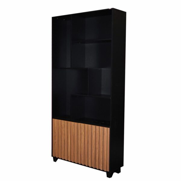 Librero Industrial 2 Puertas 5 Nichos Color Negro Feijó DALLA COSTA MDF - Imagen 3