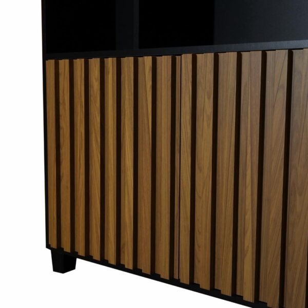 Librero Industrial 2 Puertas 5 Nichos Color Negro Feijó DALLA COSTA MDF - Imagen 6