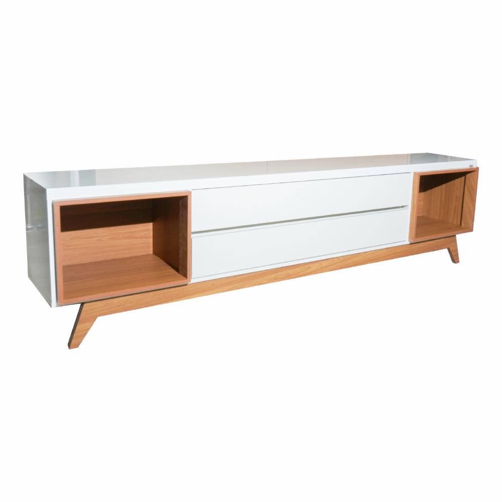 Rack De Tv 2 Cajones Off Blanco DALLA COSTA MDF - Imagen 3