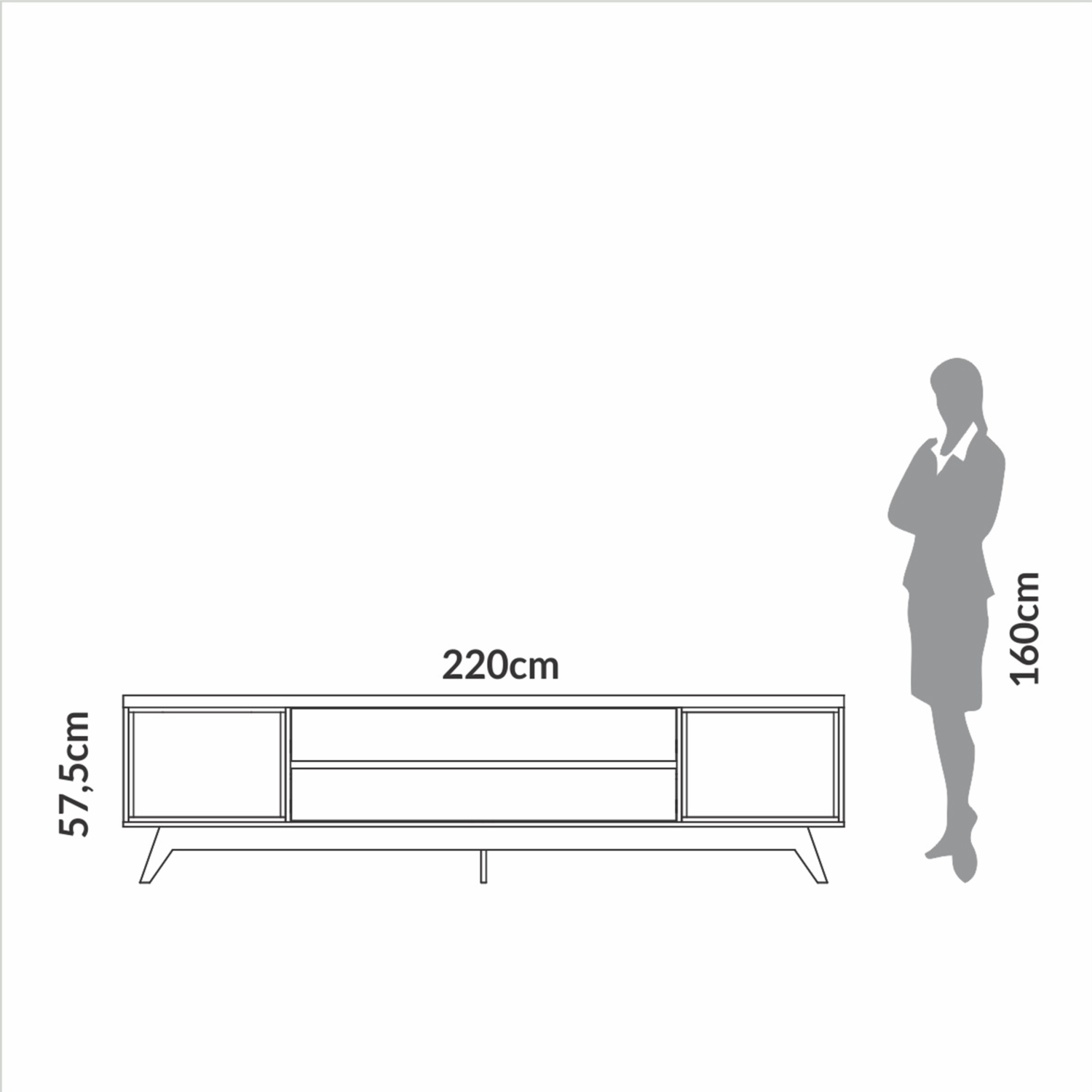 Rack De Tv 2 Cajones Modelo R423 Wj Off Blanco DALLA COSTA Mdf