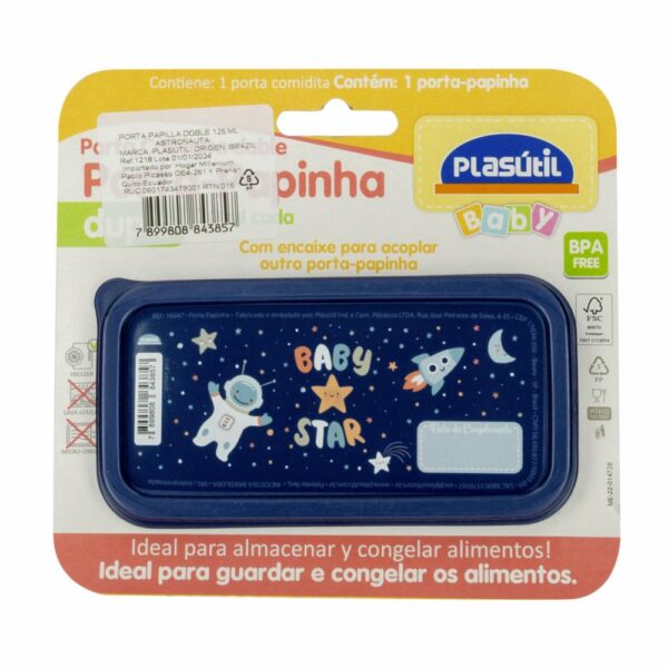 Porta Papillas Doble Astronauta PLASUTIL 125 Ml - Imagen 2