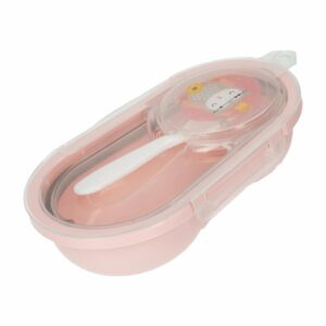 Recipiente Para Comida Con Cuchara Rosa PLASUTIL 240 Ml