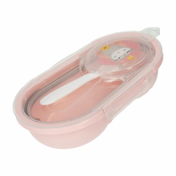 Recipiente Para Comida Con Cuchara Rosa PLASUTIL 240 Ml