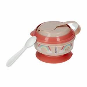 Recipiente Para Comida Con Prensador Y Cuchara Color Arcoíris PLASÚTIL 300 Ml